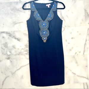 Lilly Pulitzer dress. Navy with beading